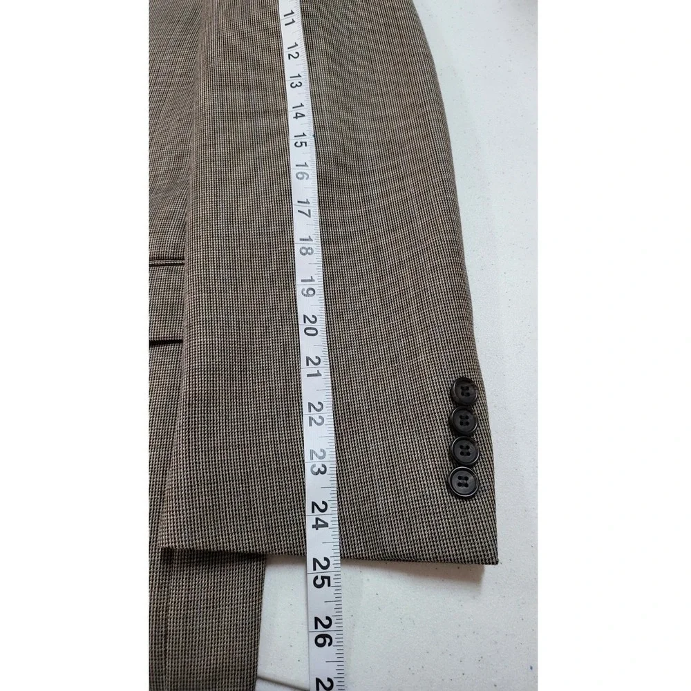 Lauren Ralph Lauren Men's Wool BlazerJacket Size 41R Brown Plaid Business Casual